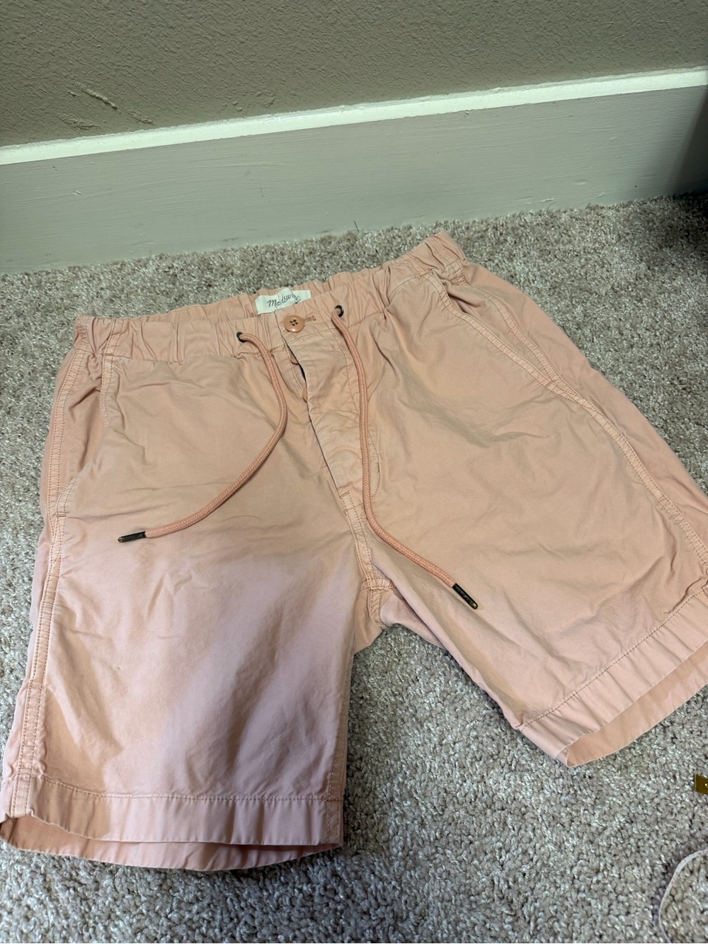 Madewell- Light Peach Drawstring Shorts- size S